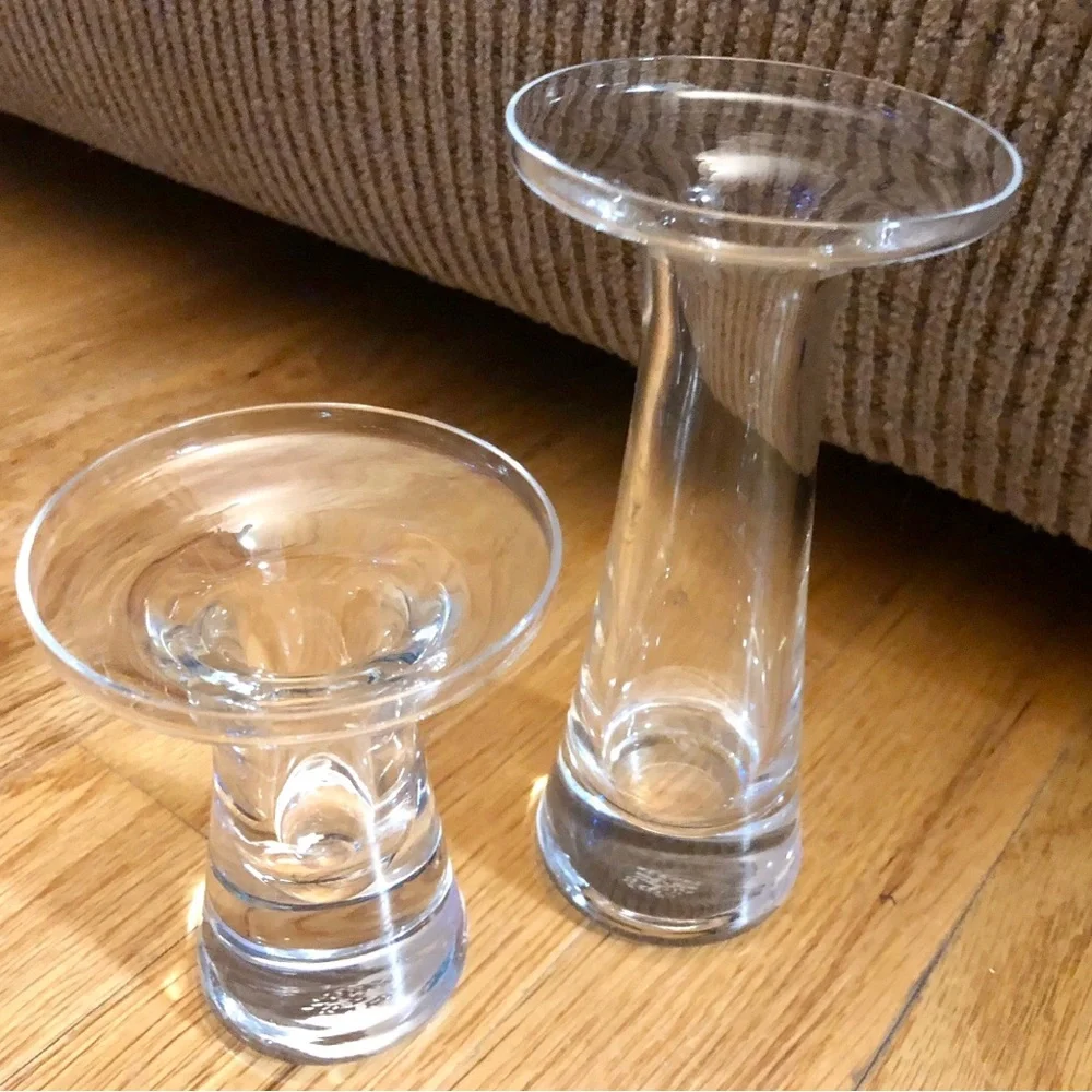 Lenox Fine Crystal Rhythm Taper Or Pillar Candlesticks Set of 2
